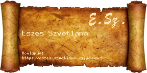 Eszes Szvetlana névjegykártya